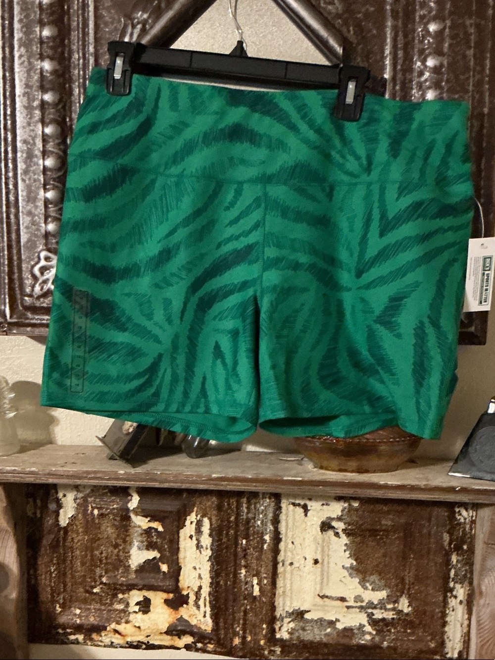 DSG Women's Emerald Green Zebra-Print Athletic Shorts
